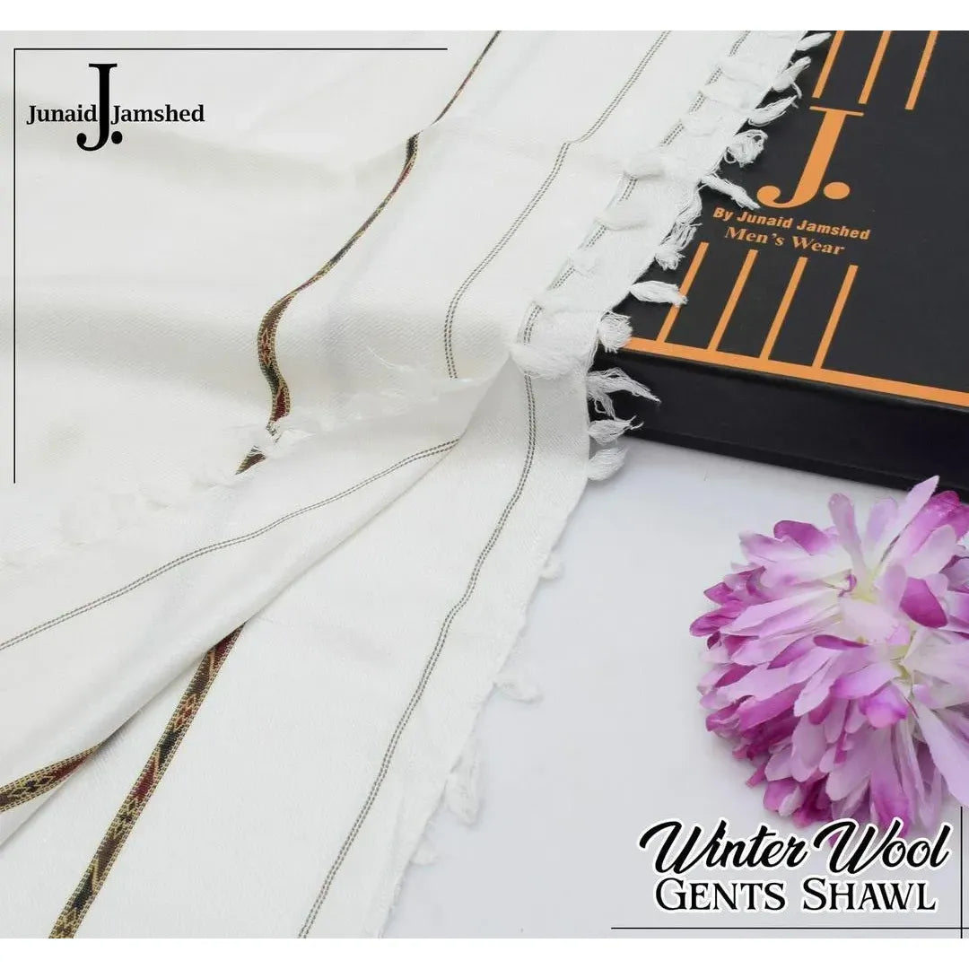 Men's black Wool Plain Shawl