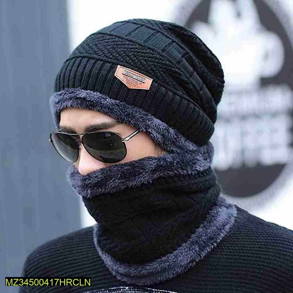 Unisex Wool Beanie & Neck Warmer Set