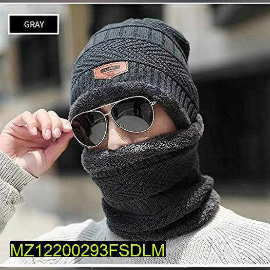 wool cap with neck warmer